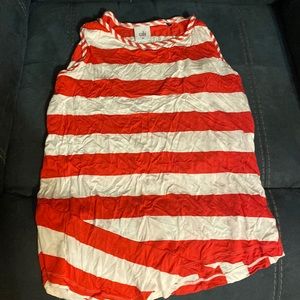 CAbi 5198 Carnival Carousel Striped Red White Tee TopBlouse size XS